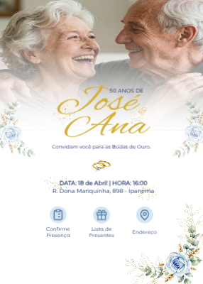 Plantilla de invitación: bodas de ouro 50 anos