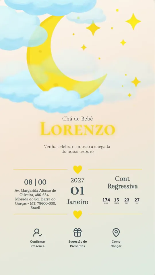 Convite de chá de bebê